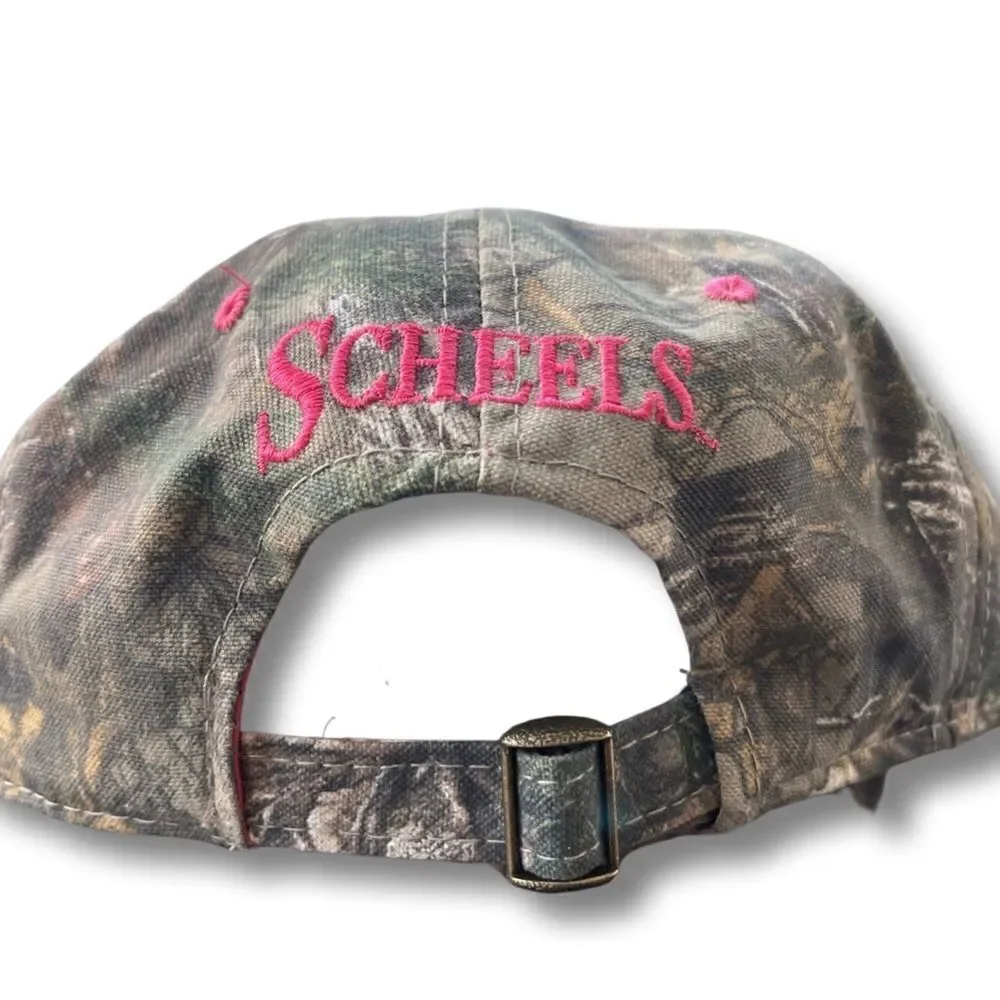 Scheels Outfitters Pink Logo Camouflage Ladies Fit Hat